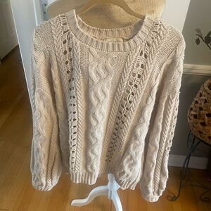 For Love & Lemons cable knit fisherman sweater